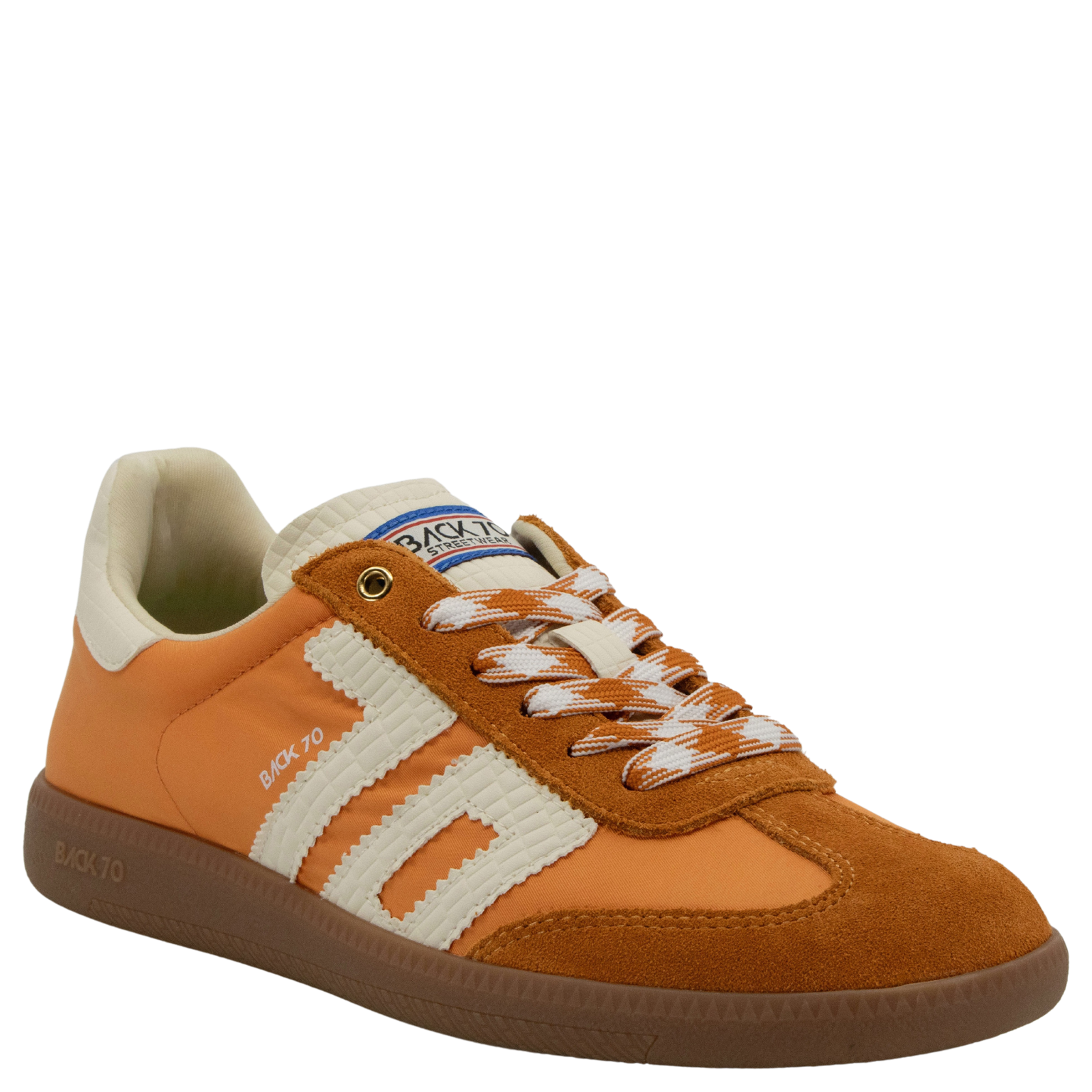 brown and orange sneakers