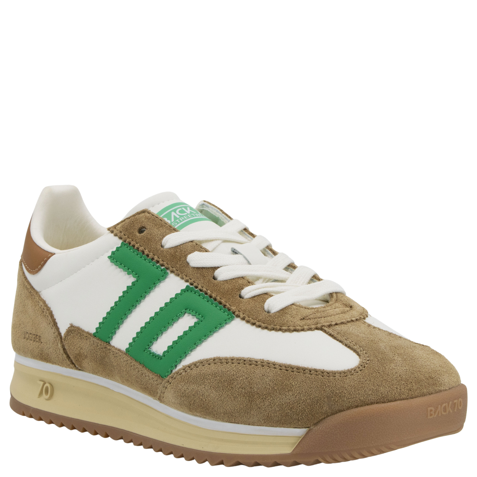 Jogger M in White Camel Green Sneakers | Women's Shoes by BACK 70