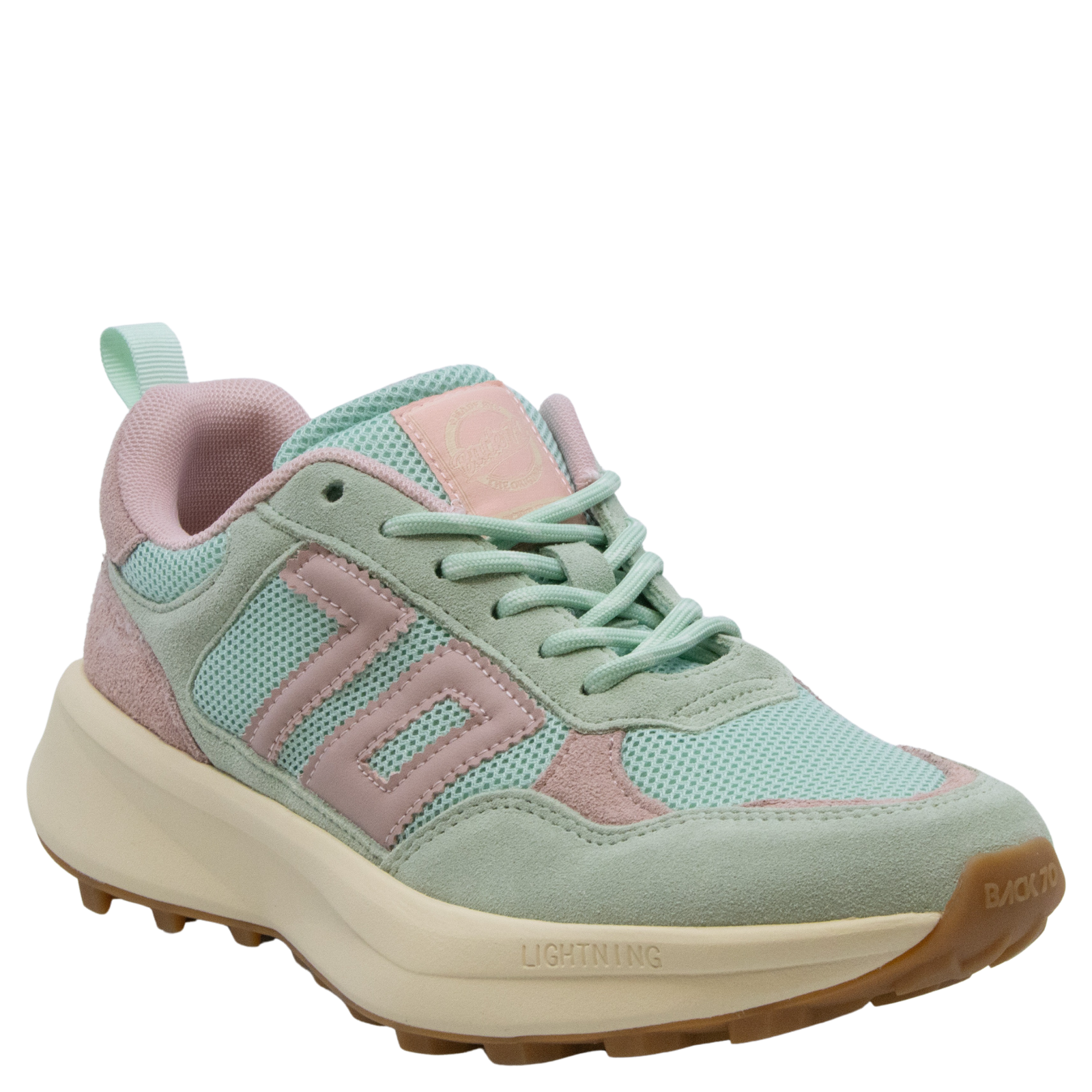 Lightning in Light Green Pink Sneakers