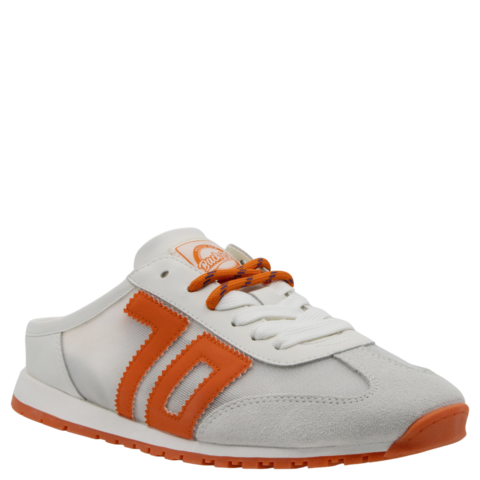 Venice in White Orange Backless Sneakers | Women's Shoes by BACK