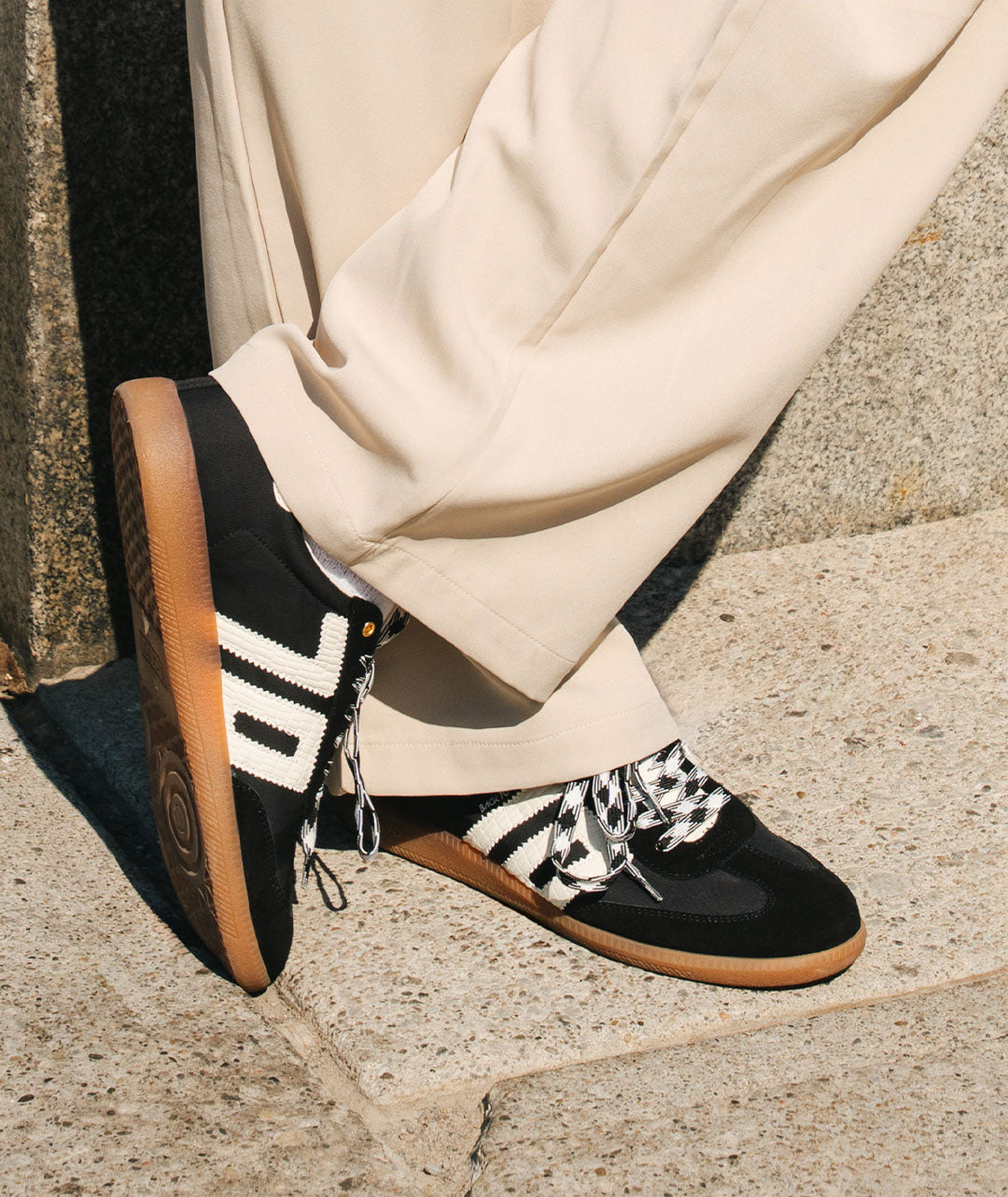 Nylon and suede mix