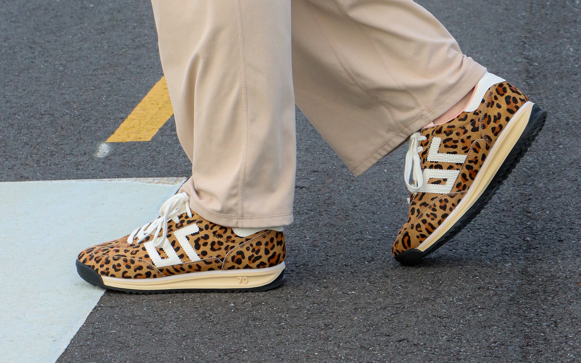 Chic Leopard Print Sneakers - Retro Sneakers by 'Back 70'
