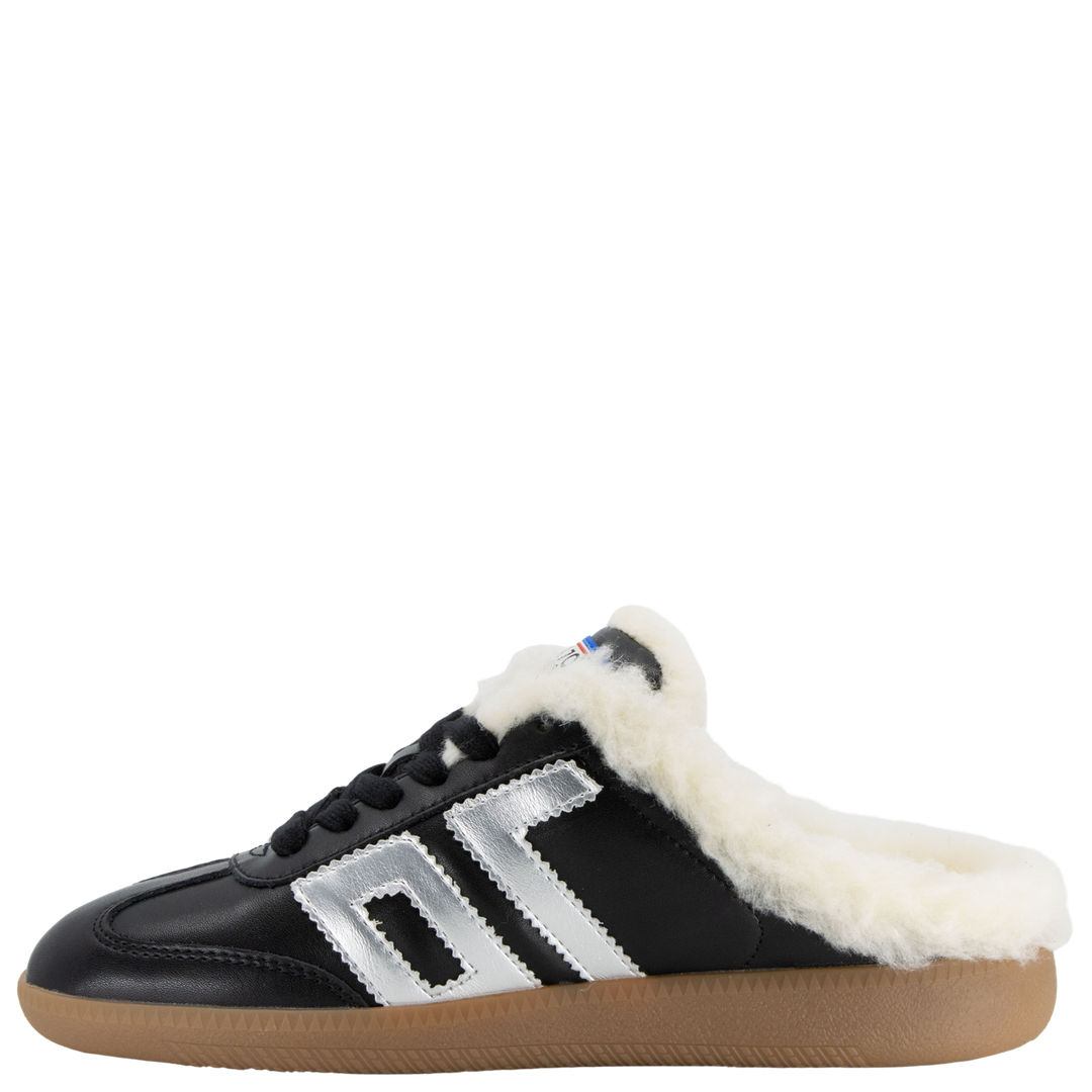 Easter Fl in Black Silver Backless Sneakers Women's Shoes by