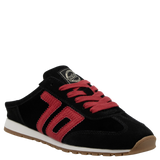 VENICE W26 in VELVET BLACK RED Backless Sneakers