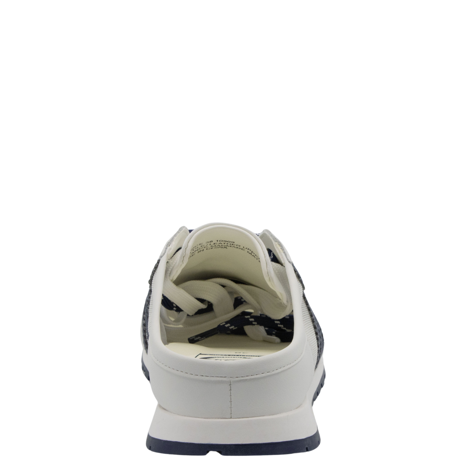 Venice in White Navy Backless Sneakers | Women's Shoes by BACK 70 Venice in White Navy Backless Sneakers | Women's Shoes by BACK 70