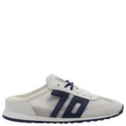 VENICE in WHITE NAVY Backless Sneakers