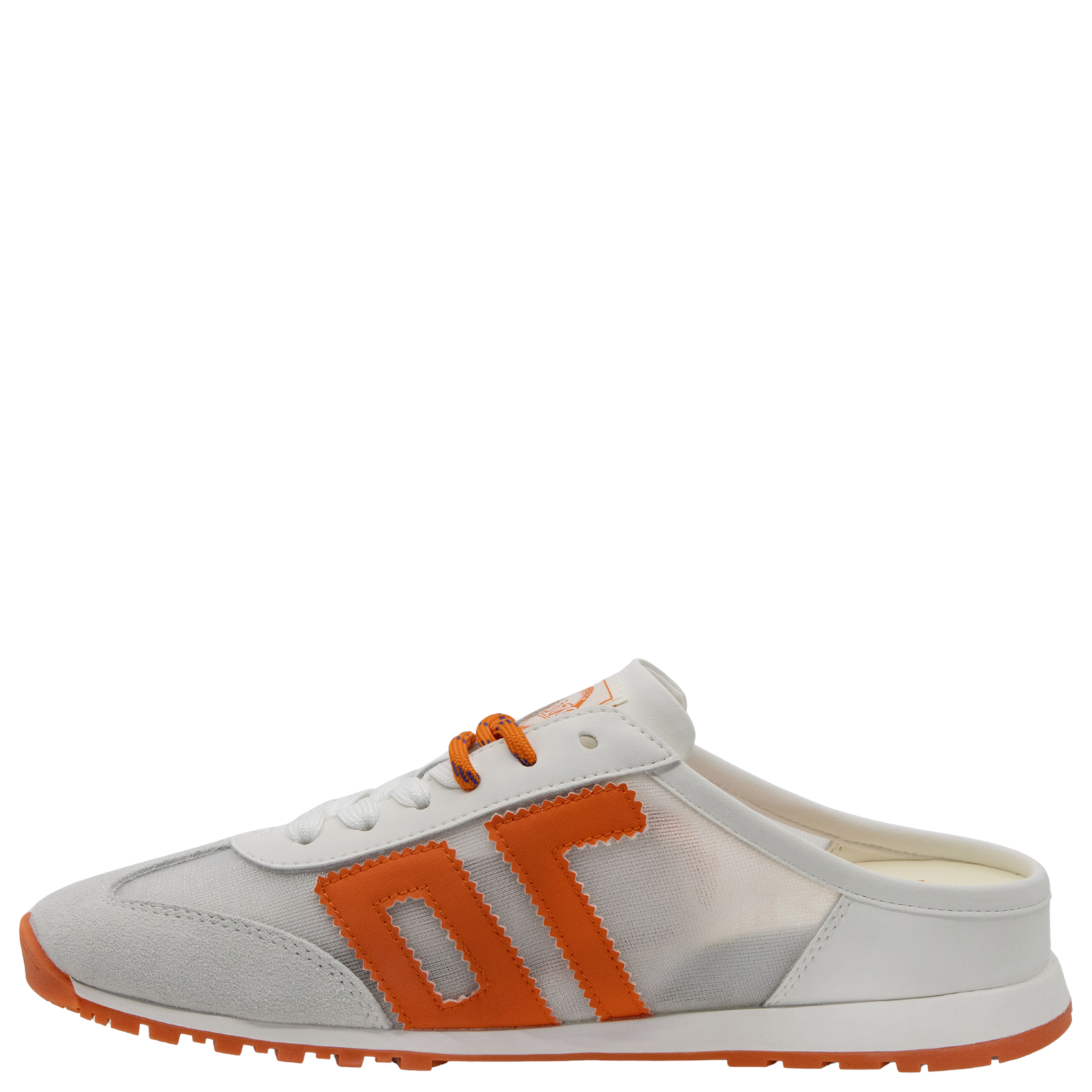VENICE in WHITE ORANGE Backless Sneakers