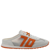 VENICE in WHITE ORANGE Backless Sneakers